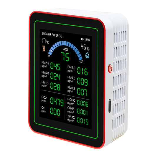 18-In-1 Air Quality Monitor with CO2 Monitor/Hcho/Tvoc/Temperature/Humidity Colorful TFT Display Screen Air Quality Meter