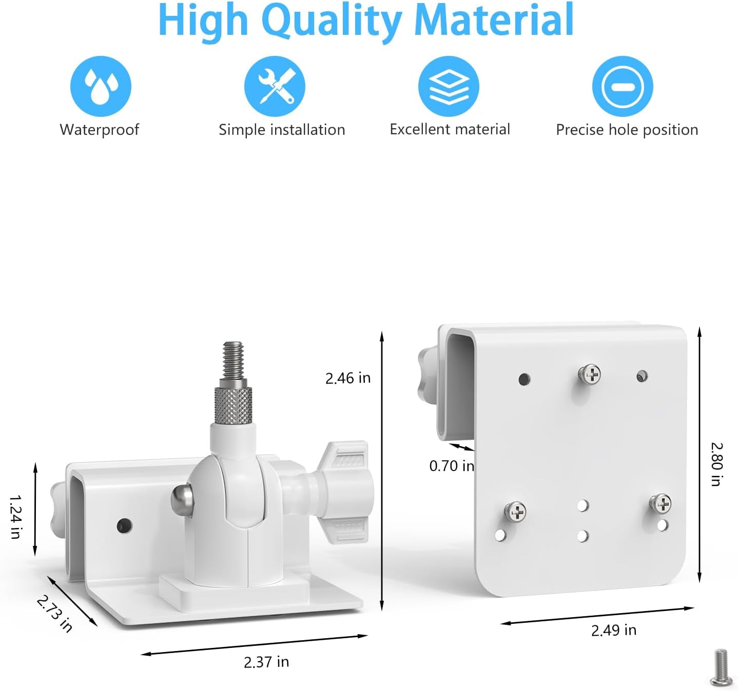 Gutter Mount Kits Compatible with AOSU Solar Security Cameras Wireless Outdoor(Solarcam D1 Se/Lite/Max) and Aosu Solar Panel(White)