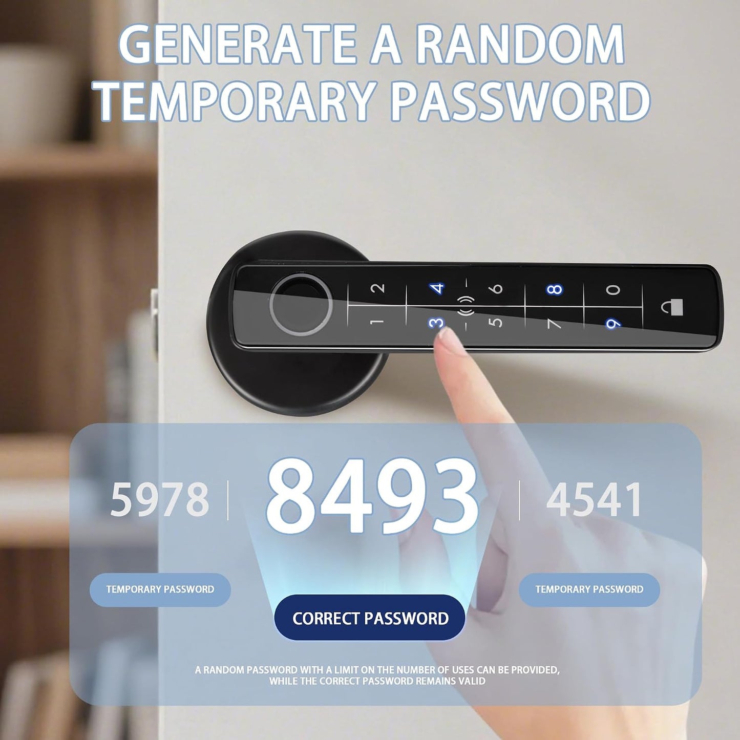 Smart Fingerprint Door Lock, 5 in 1 Keyless Entry Biometric Door Lock with Keypad, APP/IC Card/Fingerprint/Code/Key Unlock for Home Bedroom Apartment