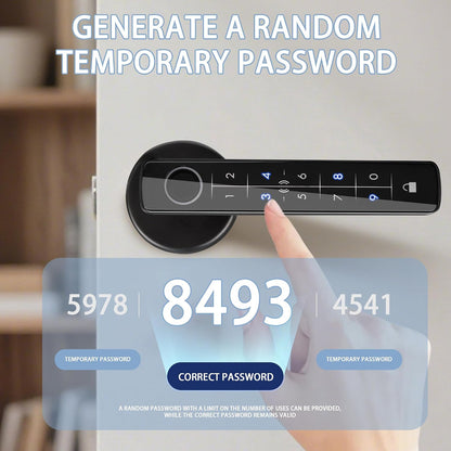 Smart Fingerprint Door Lock, 5 in 1 Keyless Entry Biometric Door Lock with Keypad, APP/IC Card/Fingerprint/Code/Key Unlock for Home Bedroom Apartment