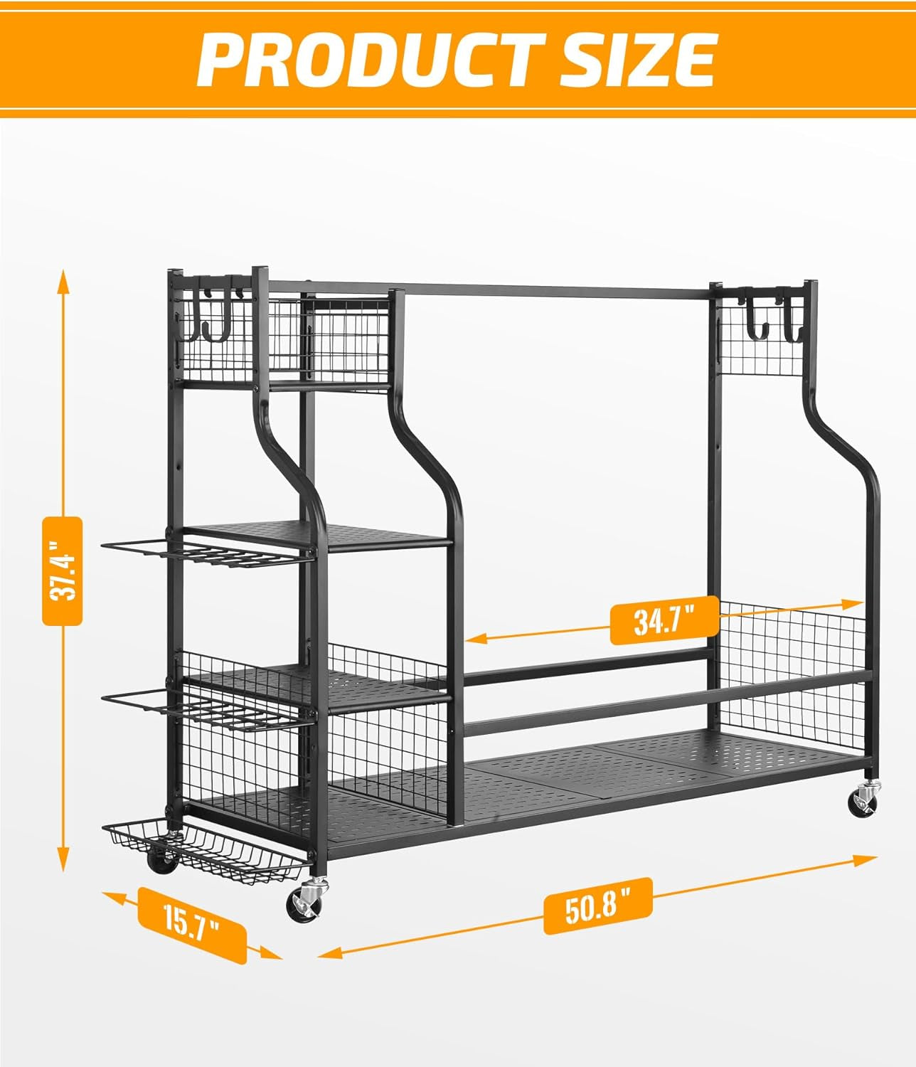 Maximize Your Space with the Ultimate 4 Golf Bag Organizer - Extra Large Storage Rack for Golf Bags, Clubs, and Accessories!