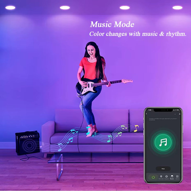 Tuya Smart RGB LED Downlight 15W 10W 9W 5W Recessed Ceiling Light Dimmable Lamp Bluetooth Wifi Control Alexa for Home Decoration