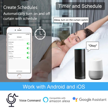 Tuya Smart Life Wifi Blind Curtain Switch with Remote for Electric Roller Shutter Sunscreen Google Home Alexa Smart Home