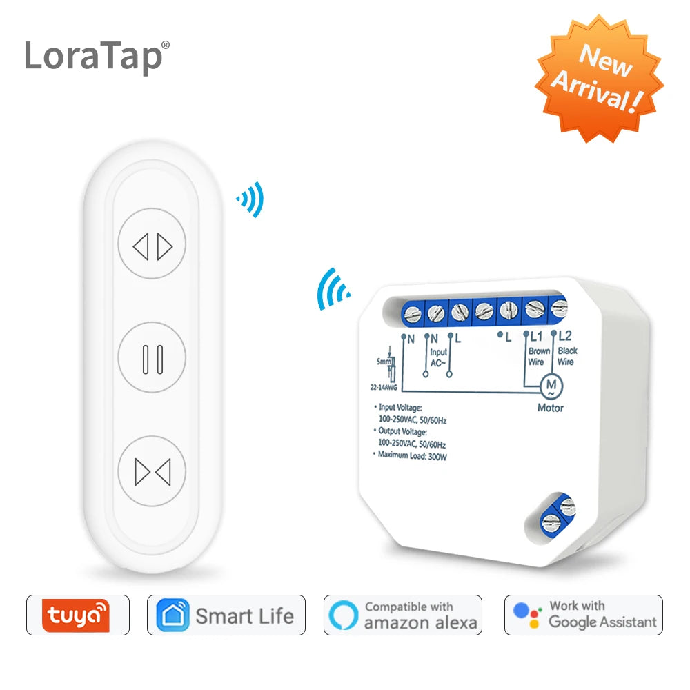 Tuya Smart Life Wifi Blind Curtain Switch with Remote for Electric Roller Shutter Sunscreen Google Home Alexa Smart Home