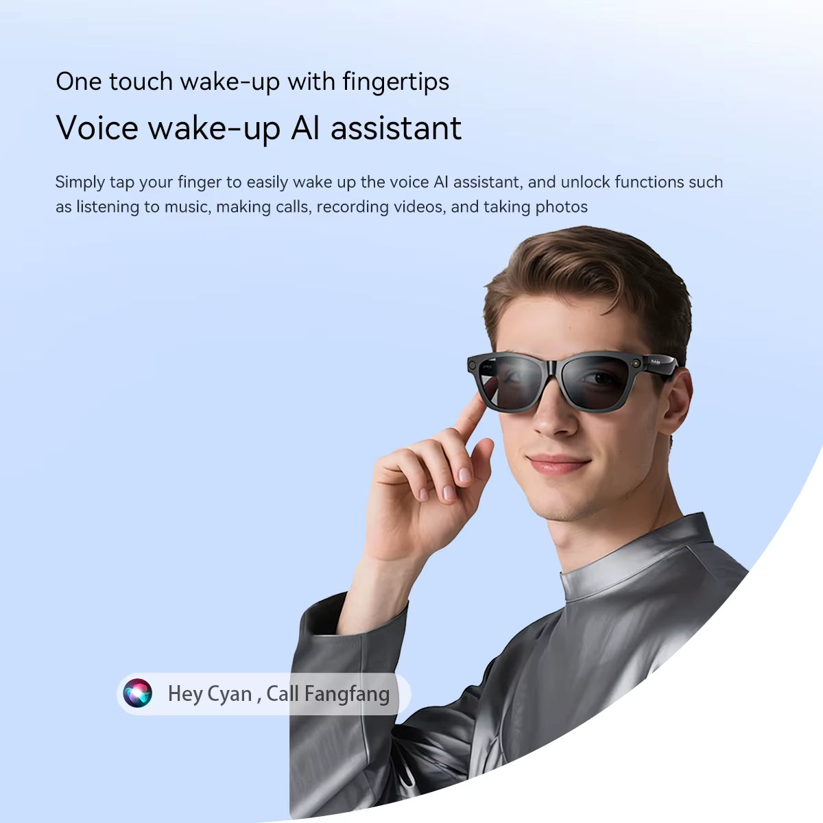 NEW  BV100 AI Shooting Glasses 2K HD 800W Pixels Camera Bluetooth Call Voice Assistant Smart Glasses