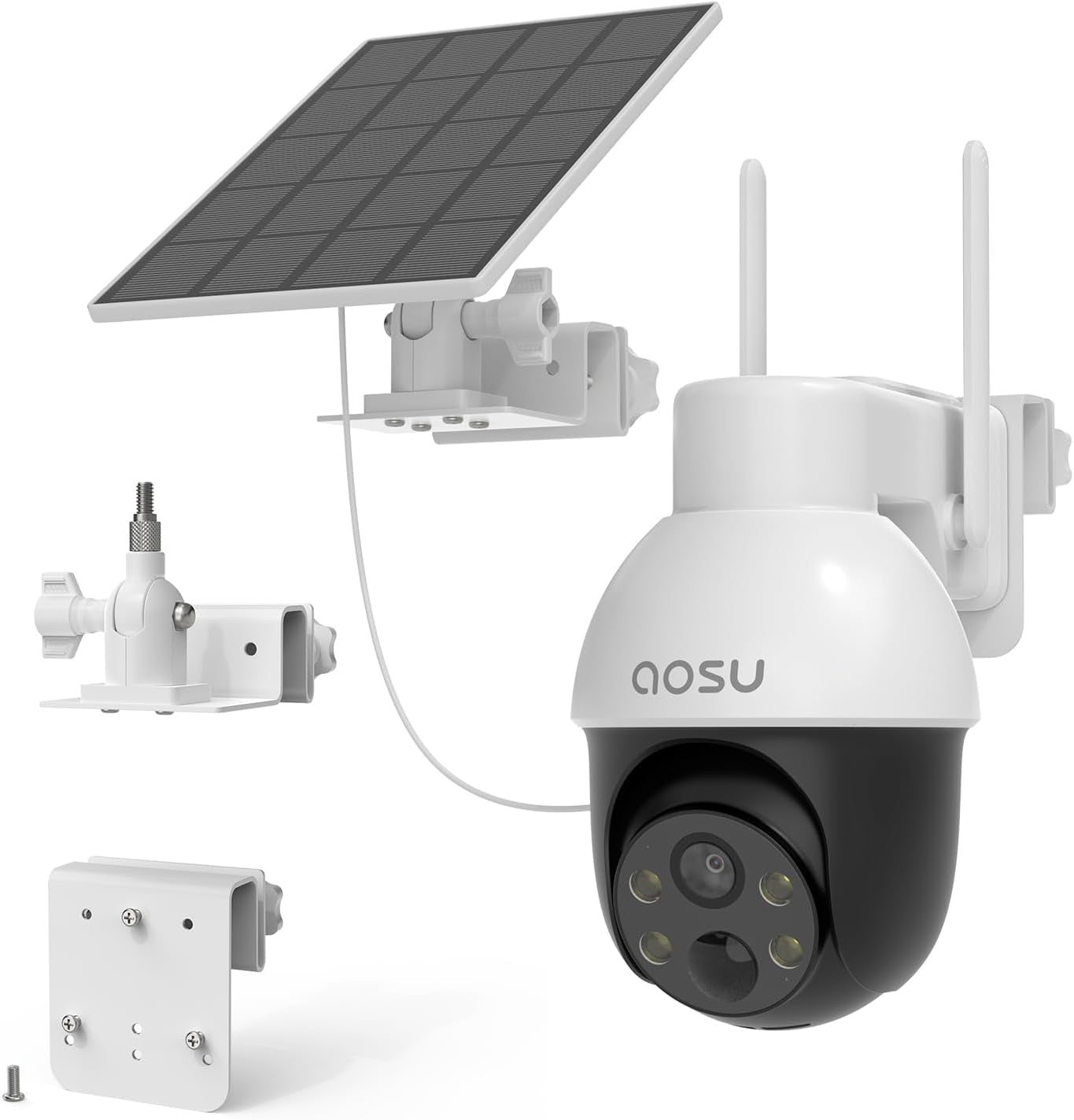 Gutter Mount Kits Compatible with AOSU Solar Security Cameras Wireless Outdoor(Solarcam D1 Se/Lite/Max) and Aosu Solar Panel(White)