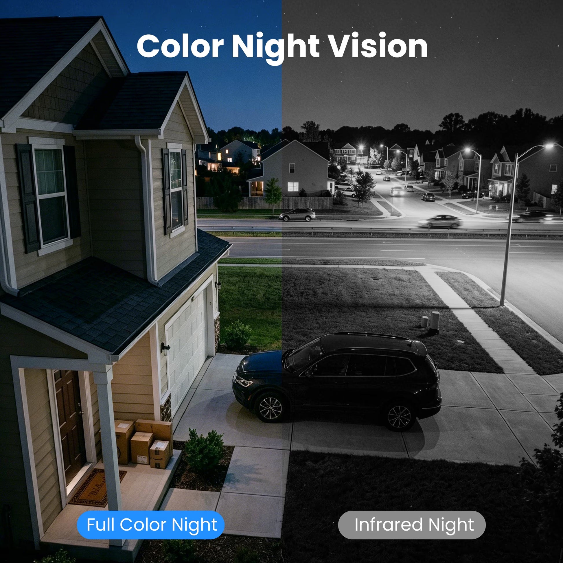 2K Security Camera Outdoor, IP65 Solar Camera Outdoor Wireless, Wireless Cameras for Home Security with Color Night Vision, Two-Way Audio, PIR Alert, 2.4G Wifi Only