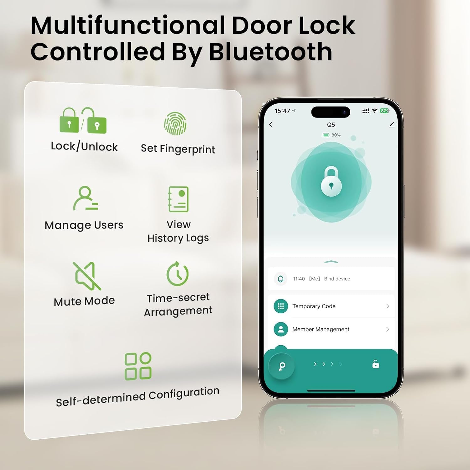 Smart Fingerprint Door Lock, Fingerprint Door Knob, App Control | Keyless Entry, Easy Installation, Long-Term Use, 4 Unlocking Methods,Heavy-Duty Aluminum Alloy