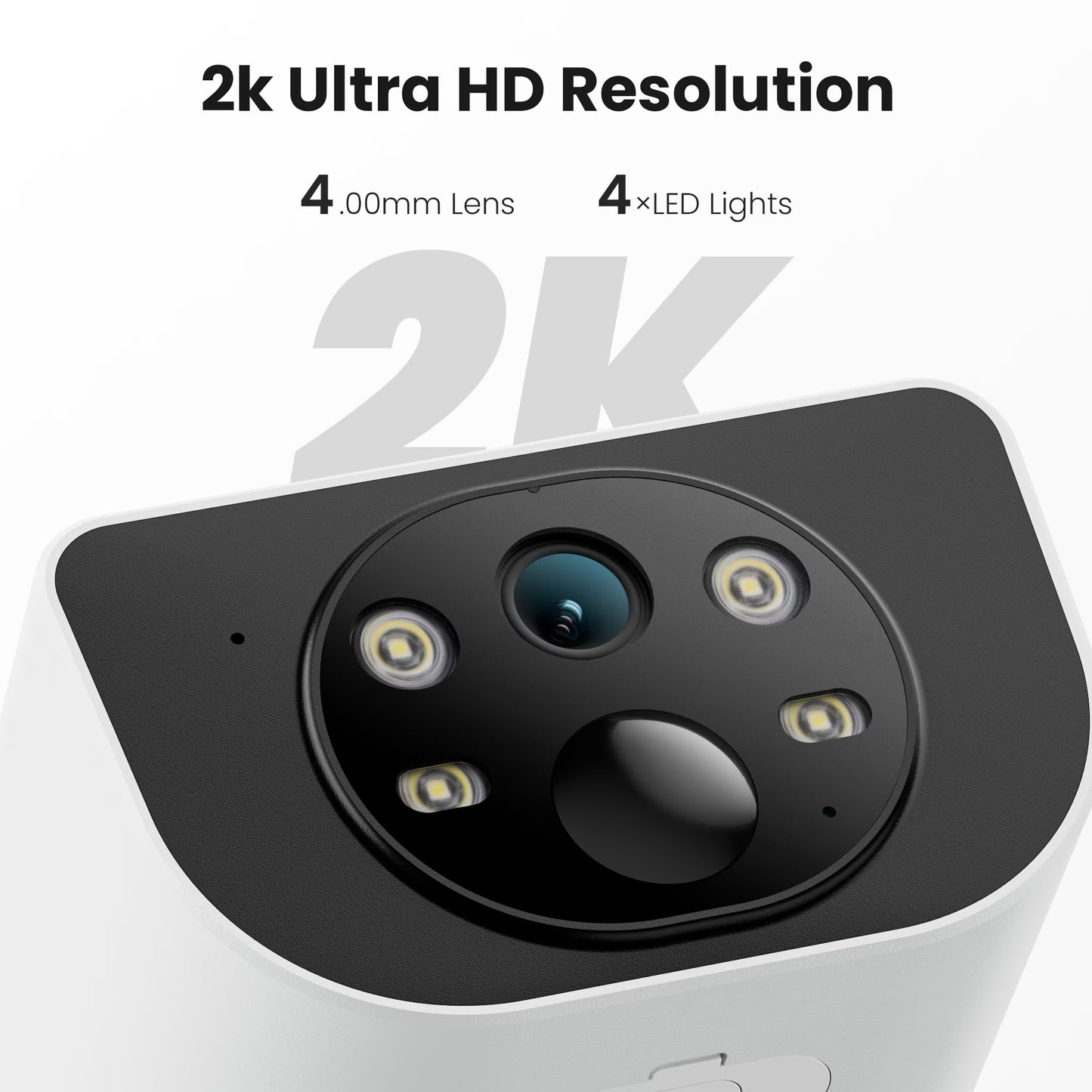 2K Security Camera Outdoor, IP65 Solar Camera Outdoor Wireless, Wireless Cameras for Home Security with Color Night Vision, Two-Way Audio, PIR Alert, 2.4G Wifi Only