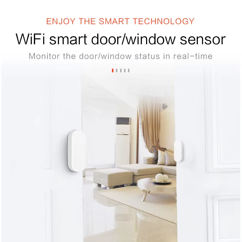 Tuya Smart Wifi Door Sensor Smart Home Open Close Detector Smartlife App Control Notification Compatible with Alexa Google Home