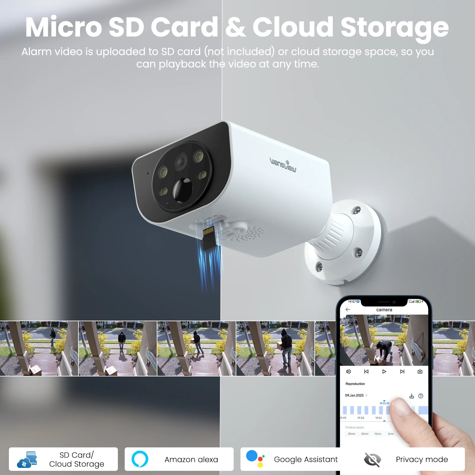 2K Security Camera Outdoor, IP65 Solar Camera Outdoor Wireless, Wireless Cameras for Home Security with Color Night Vision, Two-Way Audio, PIR Alert, 2.4G Wifi Only