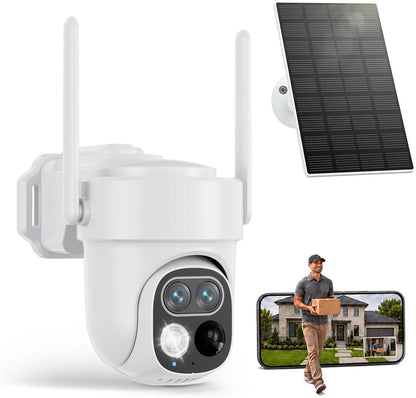 Security Cameras Wireless Outdoor, No Subscription 4-Cam System with Hub