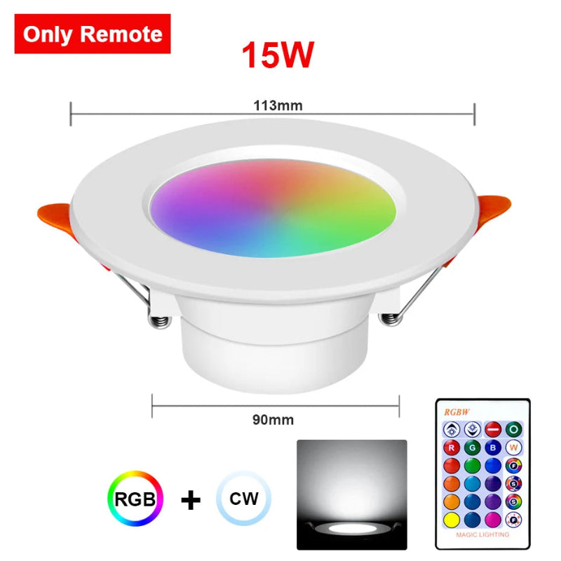 Tuya Smart RGB LED Downlight 15W 10W 9W 5W Recessed Ceiling Light Dimmable Lamp Bluetooth Wifi Control Alexa for Home Decoration