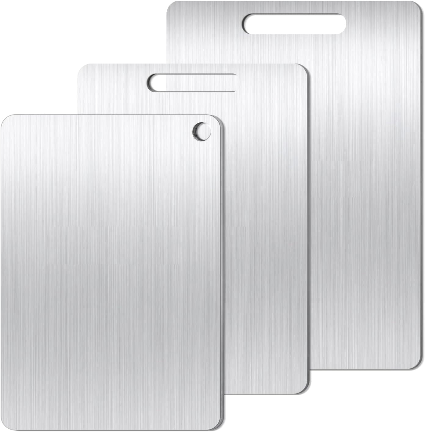 Titanium Cutting Board Set of 1, 18 * 12Inches, Titanium Cutting Boards for Kitchen, Food Grade Metal Double Sided Chopping Boards for Kitchen Counter Meat Vegetable Fruit Outdoor Camping