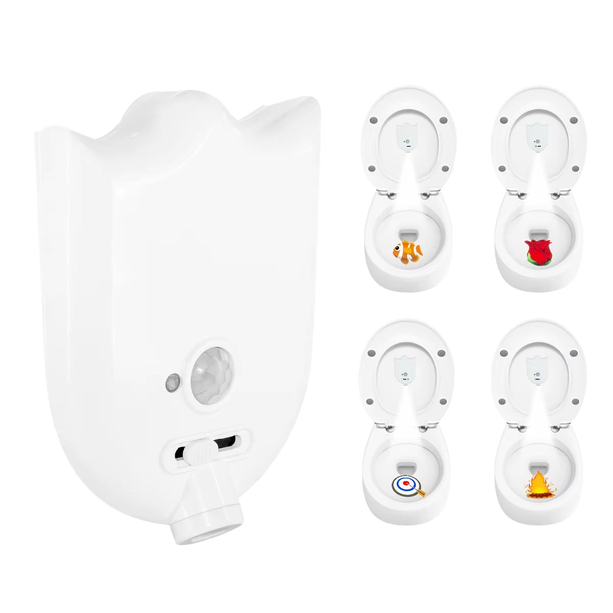 Motion Sensor LED Backlight Toilet Projection Lamp Creative Toilet Mini Night Lamp Toilet Bowl Seat Sensor Lighting Lamp