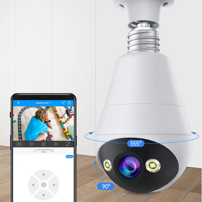 3MP Smart Bulb Camera — Wireless, Night Vision & Audio