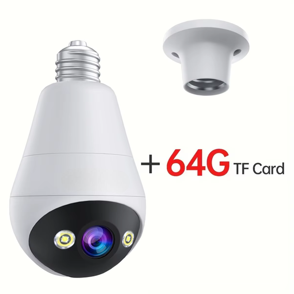 3MP Smart Bulb Camera — Wireless, Night Vision & Audio