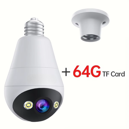 3MP Smart Bulb Camera — Wireless, Night Vision & Audio