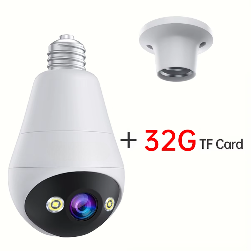 3MP Smart Bulb Camera — Wireless, Night Vision & Audio